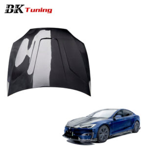 BK Tuning 2021+ Model S Plaid Modified CMST V2 Style Carbon Fiber Body Parts Front Bonnet Hood for Tesla Model S Engine Hoods