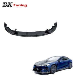 BK Tuning 2021+ Model S Plaid Modified CMST Style Front Bumper Lip Dry Carbon Front Splitter Apron for Tesla Model S Front Lip
