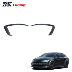 BK Tuning 2021+ Model X Modified CMST Style Front Bumper Trim Dry Carbon Fiber Front Canard for Tesla Model X Front Flaps