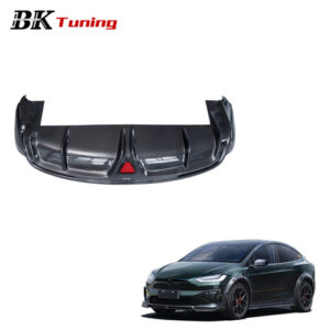 BK Tuning 2021+ Model X Plaid Upgrade CMST Style Rear Bumper Lip Dry Carbon Rear Splitter Apron for Tesla Model X Rear Diffuser